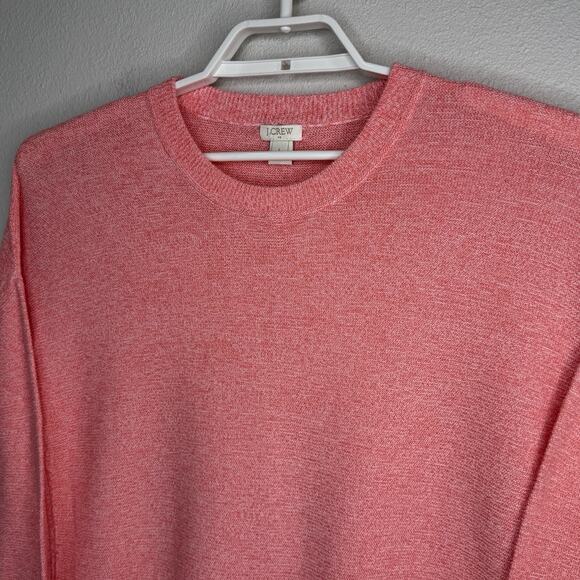 J.Crew Pullover Sweater Womens Sz Large Pink Long Sleeve Round Neck Lightweight - Picture 2 of 8